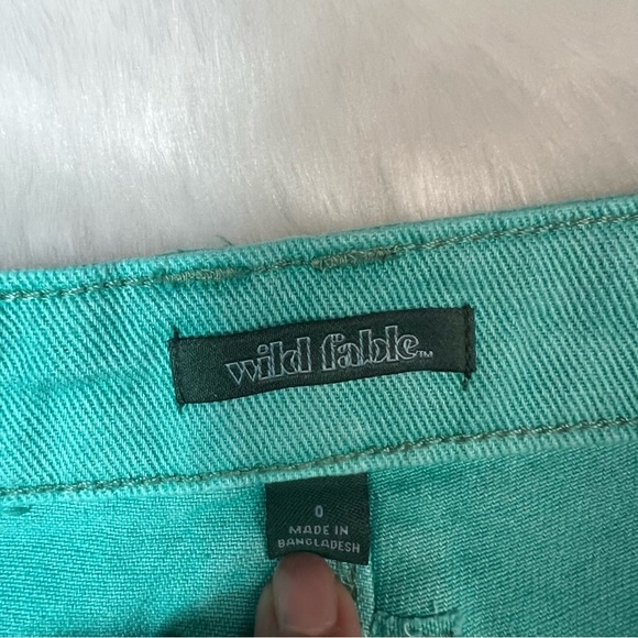 NWT Super-High Rise Cheeky Jean Shorts - Wild Fable™- Aqua Blue SIZE 0 - Picture 12 of 14